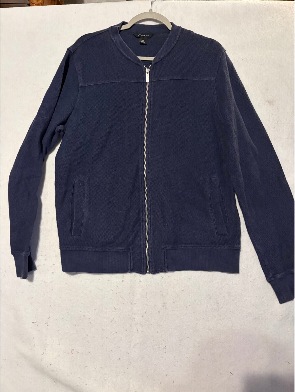 Structure Navy Blue Full Zip Sweatshirt Size Large